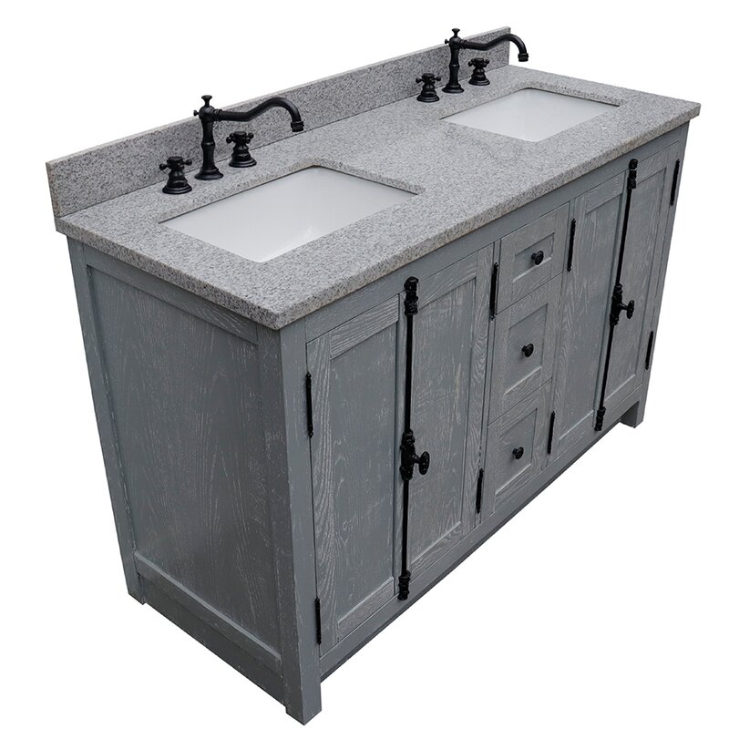 One Allium Way® Keesha 55 Free Standing Double Bathroom Vanity With